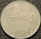 1 крона 1972 Норвегия. VF-XF. На фото образец.