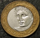 1 реал 2008 Бразилия. F-XF. На фото образец.