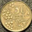 50 бань 2005 Молдавия. Монеты из обращения. На фото образец. На монете изображен виноград.