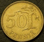 50 пенни 1963 Финляндия. F-XF. На фото образец.