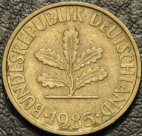 10 пфеннигов 1985 G ФРГ. F-XF. На фото образец.