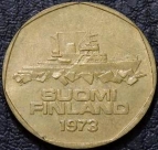 5 марок 1973 Финляндия. Корабль. F-XF. На фото образец.