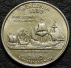 Квотер (25 центов) 2000 Вирджиния P. Монета продается в единственном экземпляре, изображенном на фото.