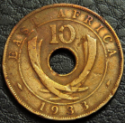 10 центов 1933 Британская Восточная Африка. Монета продается в единственном экземпляре, изображенном на фото.