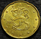 20 евроцентов 2002 Финляндия. VF-XF. На фото образец.