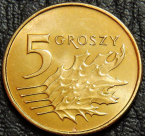 5 грошей 2011 Польша. Монета продается в единственном экземпляре, изображенном на фото.
