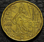 20 евроцентов 1999 Франция. VF-XF. На фото образец.