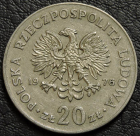 20 злотых 1976 Польша. Марсель Новотко MW. Монета продается в единственном экземпляре, изображенном на фото.