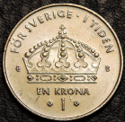 1 крона 2002 Швеция. F-XF. На фото образец.