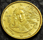 10 евроцентов 2010 Италия. Монета продается в единственном экземпляре, изображенном на фото.