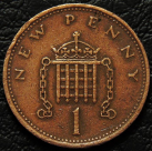 1 новый пенни 1971 Великобритания. VF. На фото образец.