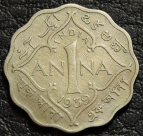 1 анна 1939 Британская Индия. Монета продается в единственном экземпляре, изображенном на фото.