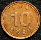 10 вон 2008 Южная Корея. Монета продается в единственном экземпляре, изображенном на фото.