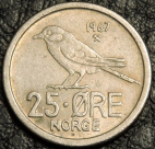 25 эре 1967 Норвегия. F-XF. На фото образец.