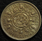 2 шиллинга (флорин) 1956 Великобритания. Монета продается в единственном экземпляре, изображенном на фото.