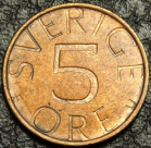 5 эре 1981 Швеция. F-XF. На фото образец.