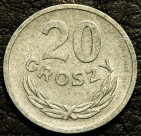 20 грошей 1971 Польша. Монета продается в единственном экземпляре, изображенном на фото.