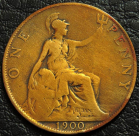 1 пенни 1900 Великобритания. Монета продается в единственном экземпляре, изображенном на фото.