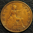 1/2 пенни 1936 Великобритания. Монета продается в единственном экземпляре, изображенном на фото.