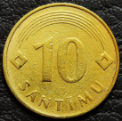 10 сантимов 1992 Латвия. Монета продается в единственном экземпляре, изображенном на фото.