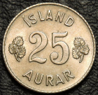 25 эйре 1961 Исландия. VF-XF. На фото образец.