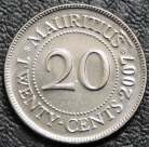 20 центов 2007 Маврикий. F-XF. На фото образец.