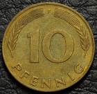 10 пфеннигов 1990 F Германия ФРГ. Монета продается в единственном экземпляре, изображенном на фото.