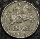 10 сентимо 1945 Испания №2. Монета продается в единственном экземпляре, изображенном на фото.