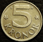 5 крон 2003 Швеция. Монета продается в единственном экземпляре, изображенном на фото.
