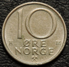 10 эре 1990 Норвегия. VF-XF. На фото образец.