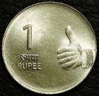 1 рупия 2010 Индия. Монета продается в единственном экземпляре, изображенном на фото.