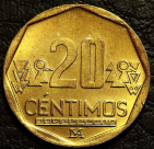 20 сентимо 2013 Перу. Монета продается в единственном экземпляре, изображенном на фото.