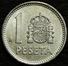 1 песета 1987 Испания. Монета продается в единственном экземпляре, изображенном на фото.