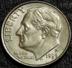 10 центов 1999 P США. Монета продается в единственном экземпляре, изображенном на фото.