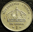 1 крона 2003 Швеция. Монета продается в единственном экземпляре, изображенном на фото.