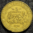 5 франков 2006 Центральная Африка. Монета продается в единственном экземпляре, изображенном на фото.
