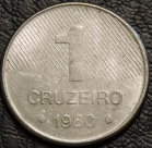1 крузейро 1980 Бразилия. Монета продается в единственном экземпляре, изображенном на фото.