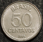 50 сентаво 1986 Бразилия. F-XF. На фото образец.