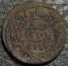 Денга 1737 года. Монета продается в единственном экземпляре, изображенном на фото.