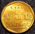 5 сентимо 1998 Перу. UNC. На фото образец.