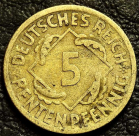5 рентенпфеннигов 1924 E Германия. Монета продается в единственном экземпляре, изображенном на фото.