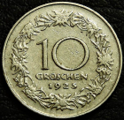 10 грошей 1925 Австрия. Монета продается в единственном экземпляре, изображенном на фото.