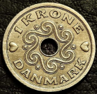 1 крона 1992 Дания. Монета продается в единственном экземпляре, изображенном на фото.