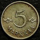 5 марок 1953 Финляндия. Старый тип. Монета продается в единственном экземпляре, изображенном на фото.
