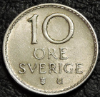 10 эре 1966 Швеция. Монета продается в единственном экземпляре, изображенном на фото.