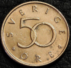 50 эре 1992 Швеция. Монета продается в единственном экземпляре, изображенном на фото.