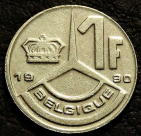 1 франк 1990 Бельгия BELGIQUE. VF-XF (состояние монет от хорошего до отличного). На фото образец.