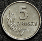 5 грошей 1963 Польша. Монета продается в единственном экземпляре, изображенном на фото.