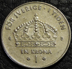 1 крона 2001 Швеция. Монета продается в единственном экземпляре, изображенном на фото.