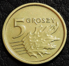 5 грошей 2016 Польша. Монета продается в единственном экземпляре, изображенном на фото.